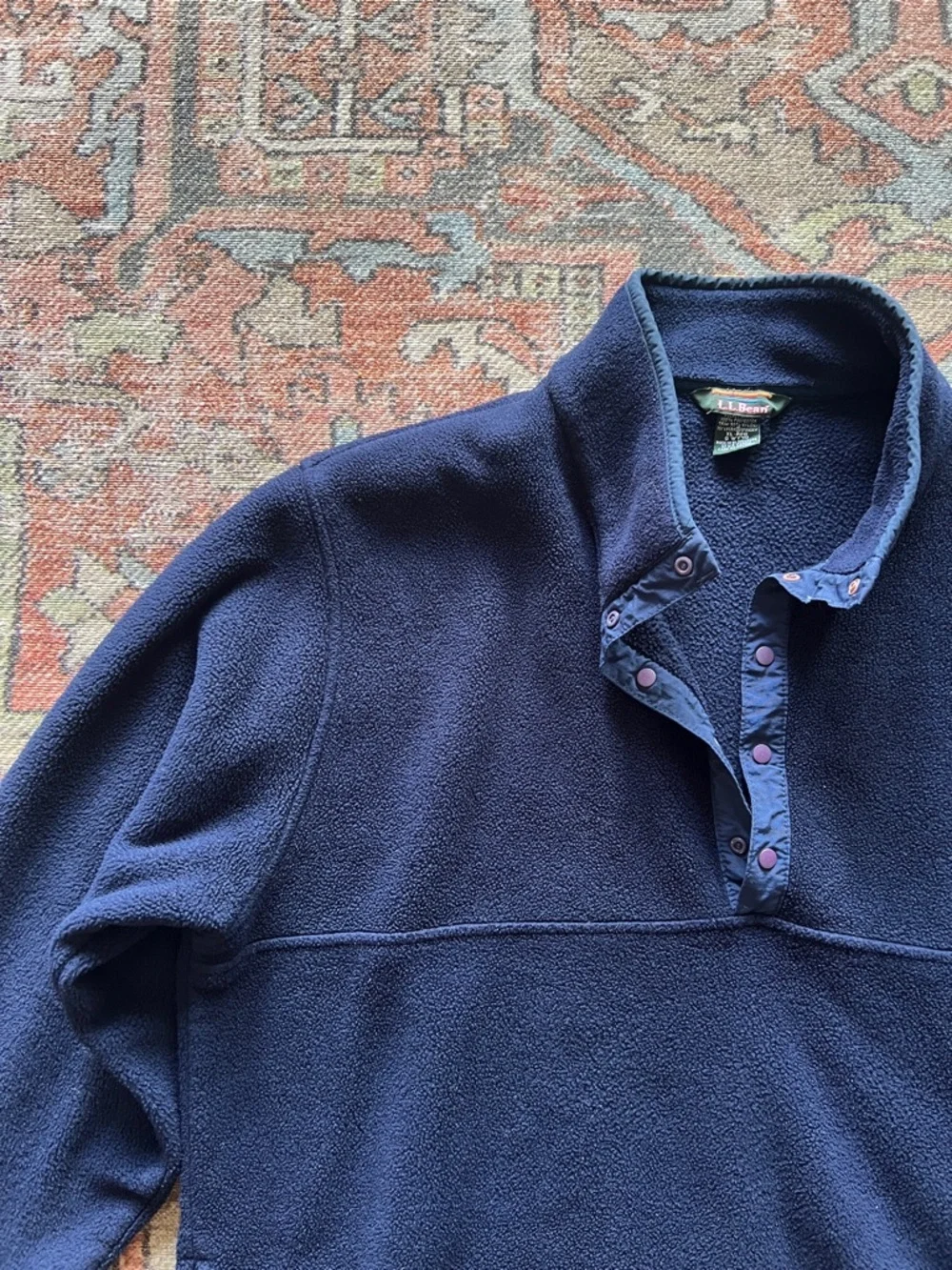 L.L. Bean Navy Fleece Polartec Pullover